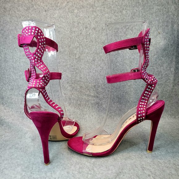 Mack J Fuchsia High Heel Ankle Strap Sandal Shoes - Picture 1 of 14